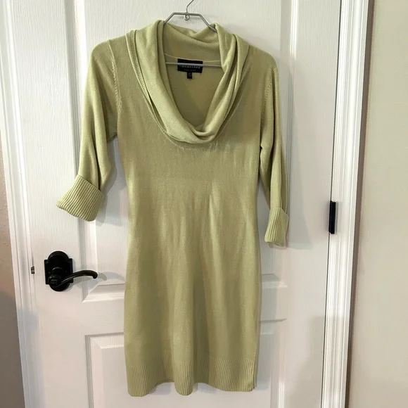 connected apparel | Dresses | Connected Apparel Green Cowl Neck Sweater  Sheath Midi Dress | Poshmark